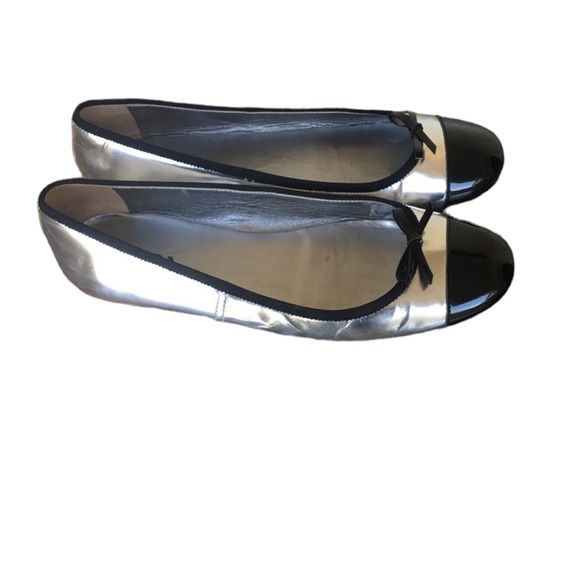 Authentic Prada flats silver/black size 38.5 - Picture 4 of 8